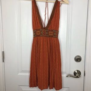 Orange Kimchi Blue Boho Mini Dress